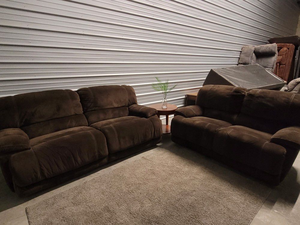 Brown Sofa Loveseat Recliners Set, Free Delivery!