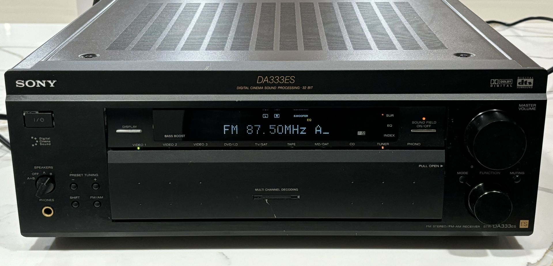 SONY STR-DA333ES FM/AM STEREO RECEIVER 32 BIT DIGITAL CINEMA SURROUND HOME THEATRE