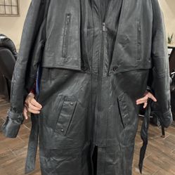 Marc Mattis Genuine Black Leather Coat 