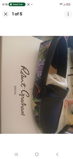 NEW Robert Graham Tropics Mens Blue Loafers & Slip-Ons Moccasin Shoes 8.5