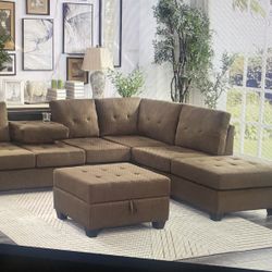 sectional with storage ottoman