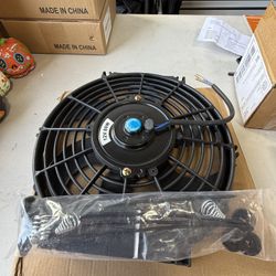 JDMSPEED 10” Universal Slim Fan Engine Cooling Racing Electric Radiator Pull Push