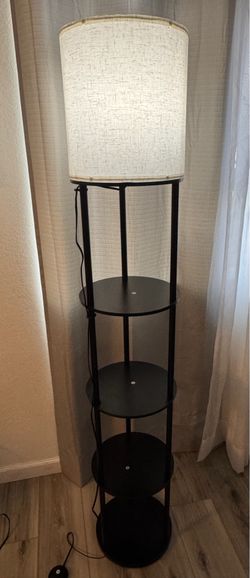 5-Tier Floor Lamp with Shelves, Standing Bookshelf Lamp, 3-Color LED, Corner Display Shelf Floor Lamp, Living Room Decor, Bedroom Decor, Nightstand, O