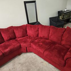 Suede Red Couch $330