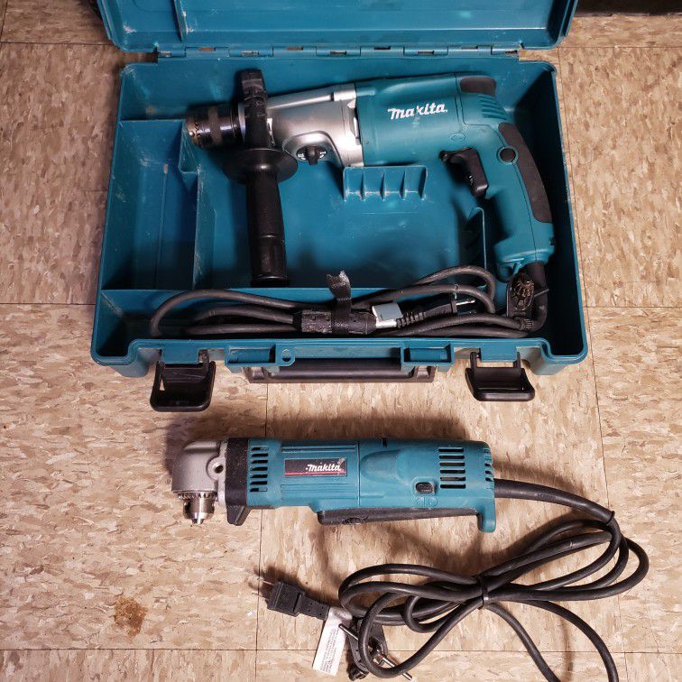 Makita Hp2050 In Industrial Hammer Drills  +  ANGLE DRILL 3/8IN W/LED LIGH  
