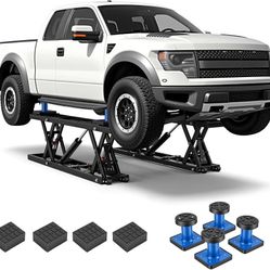 7000 LBS Portable Car Lift for Home Garage, Heavy-Duty Hydraulic Quick Jack, Adjustable Scissor Lift with 26.8" Max Height for Cars, SUVs & Ligh