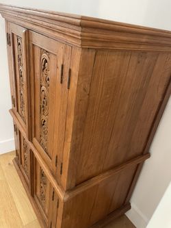 Indonesian Wood Carved Cabinet