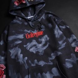 Civil Regime Dark Echo (red) Roses Hoodie MEDIUM