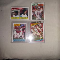 4 Card Lot Of Dan Marino Includes 1983 Rookie Card   2 86s 1 87 Topps Cards All In Mint Condition Only 50$ For Everything 