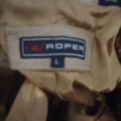 VINTAGE ROPER LEATHER TRENCH COAT $ 75.00