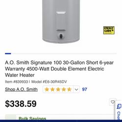 30 Gal Water Heater