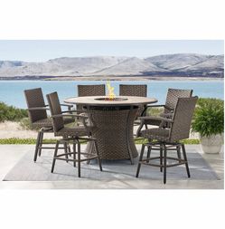 Members Mark Highland Counter Height Fire Pit Dining Set Brand New Only $1199!