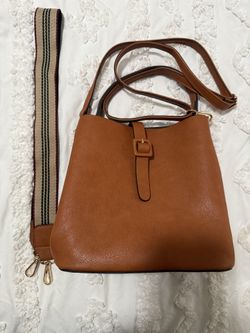 Vegan Leather Crossbody/attachable Shoulder Strap Bucket Purse