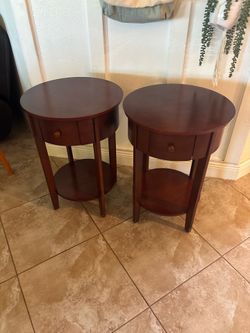 Two matching end tables