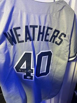 New York Yankees Weathers #40 Signed Baseball Jersey