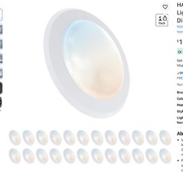 HALO 6-Inch LED Flush Mount Ceiling Light, 24-Pack with CCT Select, Dimming, 1200 Lumens - Matte White