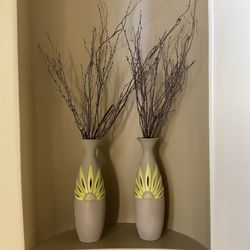 Decorative Vases with Branches — Set of 2 (18” tall)