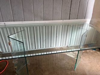 Glass table.