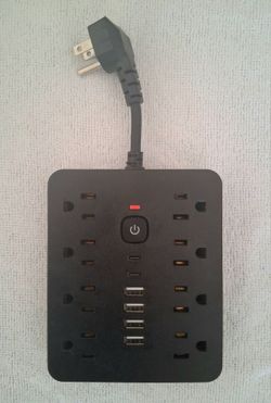 New Power Strip Surge Protector with 8 AC Outlets And 4 USB Plugs For Home Office And All Devices
