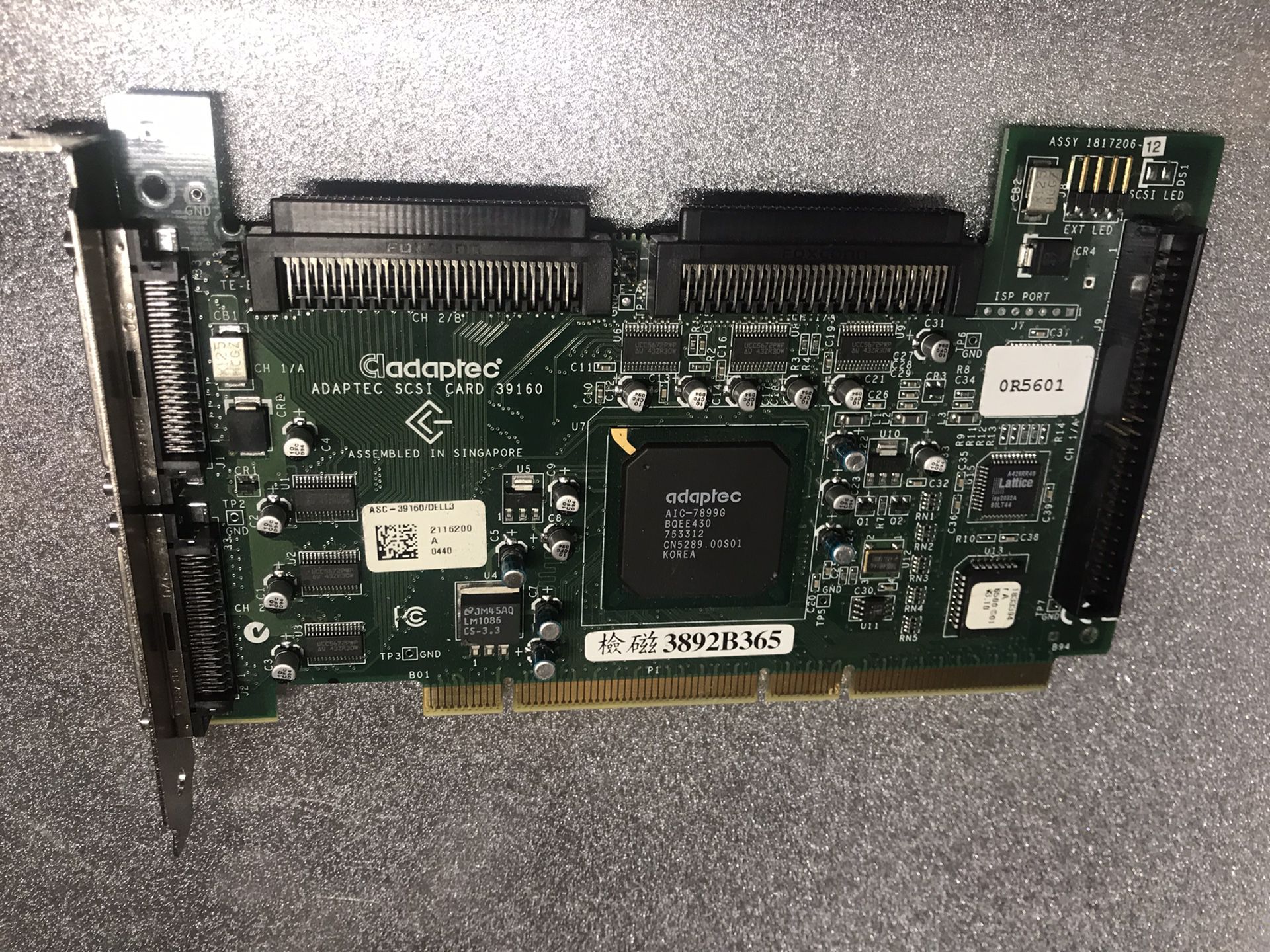 Computer. Parts ASC-39160 Dual Channel. SCSI CONTROL 3892B365 0R5601