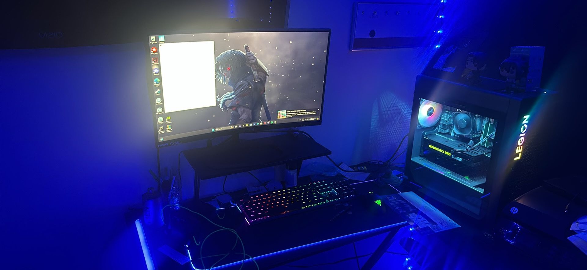 Lenovo -Gaming Desktop w/ Sceptre Curved 24.5-inch Gaming Monitor