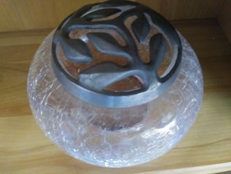 Crackle Glass Potpourri Vanity Bowl trinket Jar