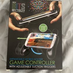 Expandable Phone Holder Game Controller w/ Triggers & Pair of Headphones