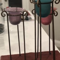 Three Candles and Holders