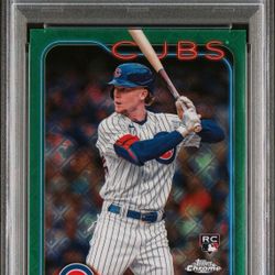 Pete Crow-Armstrong 2024 Topps Chrome Logofractor Green Refractor #/99 PSA 10 RC