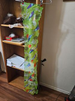 Scarf  Bright Green Silk/Satin Vintage