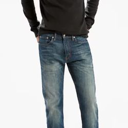 Levi's 505 Regular Fit Medium Wash Stretch Jeans - 40/30