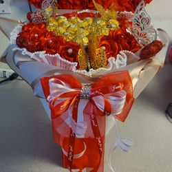 I Do Center Pieces For Party Or Ribbon Rose Bouquet. Send me Messages For Price 