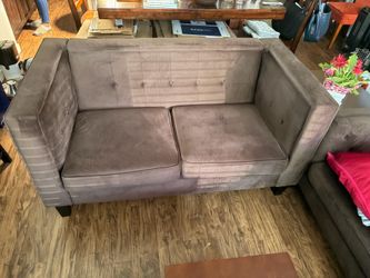 Chocolate Velvet Tufted Loveseat- Listing Price OR Best Offer *MUST GO BY 7/30*