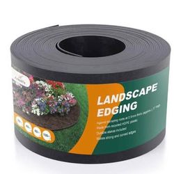 New 60 FT Black Plastic Garden Landscape Edging 5” Tall Border Coil Flexible