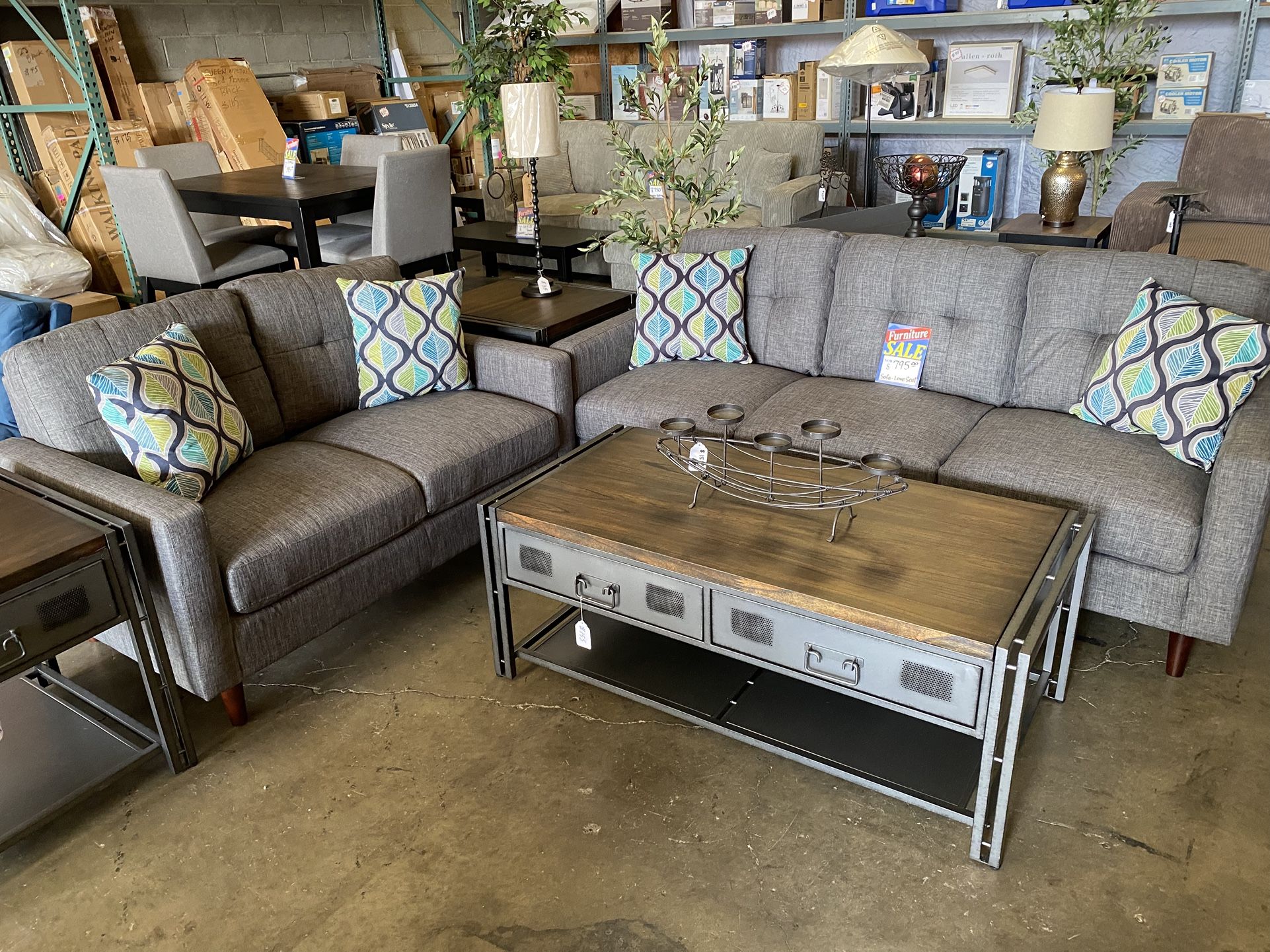 New sofa/loveseat gray $450