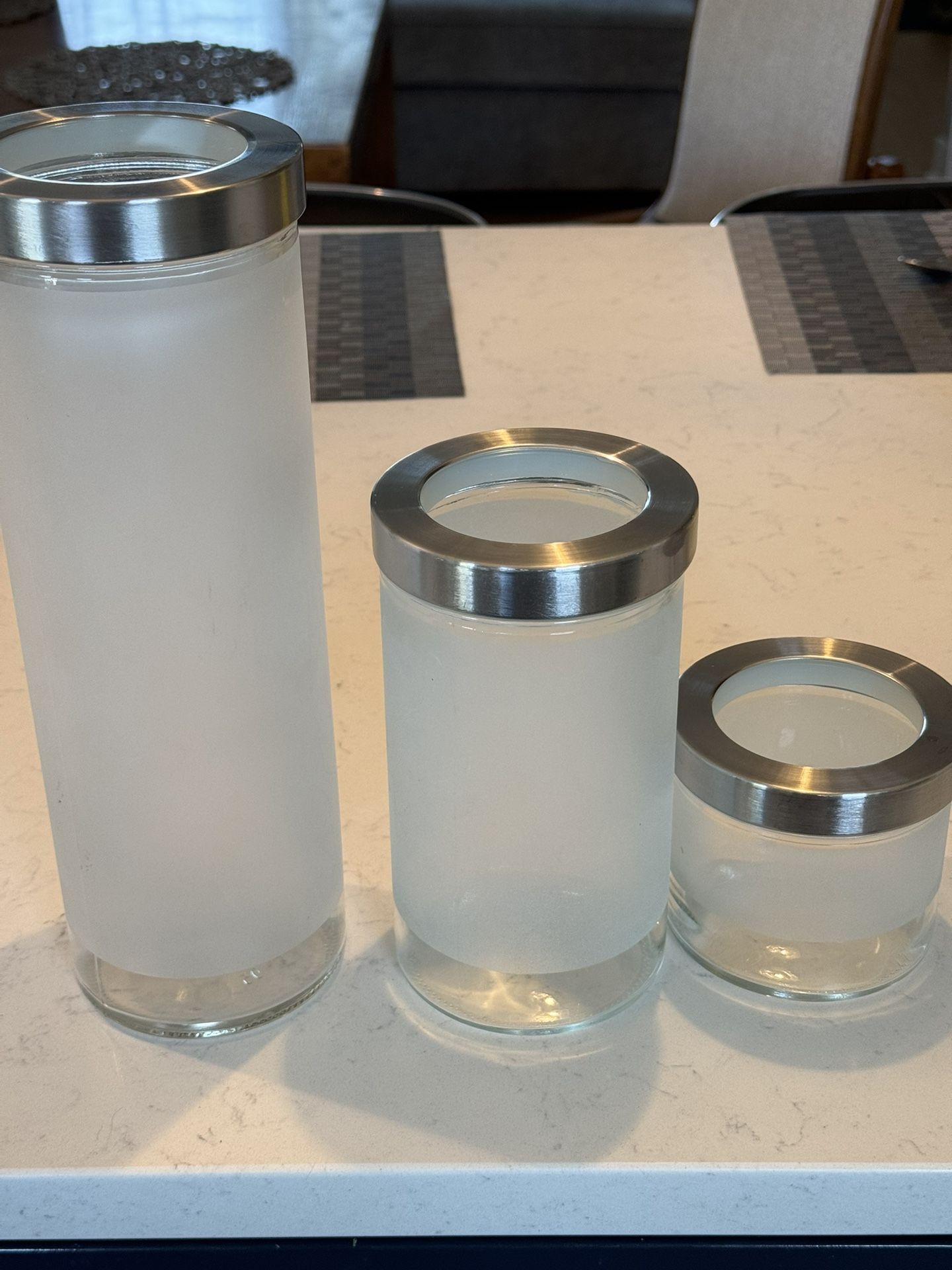 IKEA DROPPAR frosted Glass Jars for Sale in Des Plaines, IL