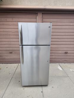 🧊3MONTHS WARRANTY 28X29X64 GE FRIDGE 16CUFT SILVER
