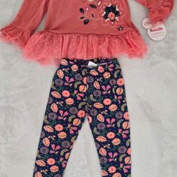 Nanette Kids Coral and Navy Floral Set