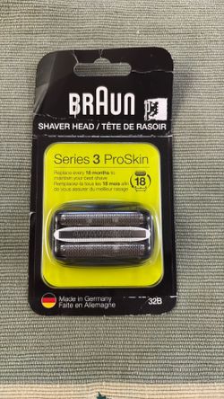 32B Braun Replacement Electric Shaver Head Foil Cassette Series 3 ProSkin, Black