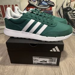 New adidas Run 60s 2.0 Collegiate Green Cloud White Metal Grey Size 12.5 Men