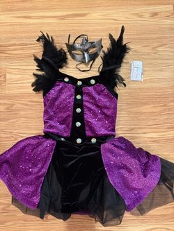 Purple & Black Halloween Costume with Mask