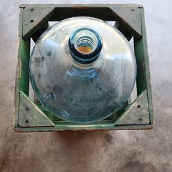 Vintage 5-G Glass Bottle in Crate--please read