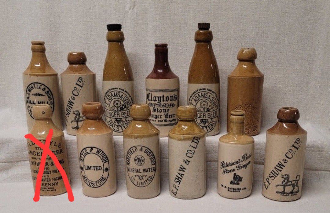 Vintage & Antique Ginger Beer Bottles Lot of 11