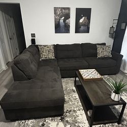 Grey Charcoal Sectional Sofa Couch