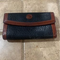 Vintage Dooney & Bourke Black With Brown Wallet