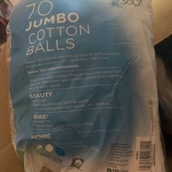 Cotton Balls Jumbo 70 Ct 1 Bag Box A-1
