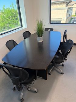 Conference table seats 6