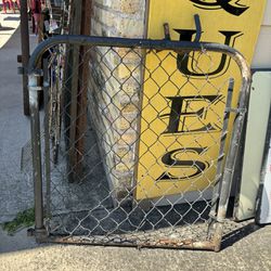 34x35 vintage gate fence. 110.00.  Johanna at Antiques and More. Located at 316b Main Street Buda. Antiques vintage retro furniture collectibles mid-c