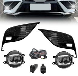 Pair 2021-2024 Toyota Camry SE XSE LED Fog Lights Front Bumper Lamps W Bezel