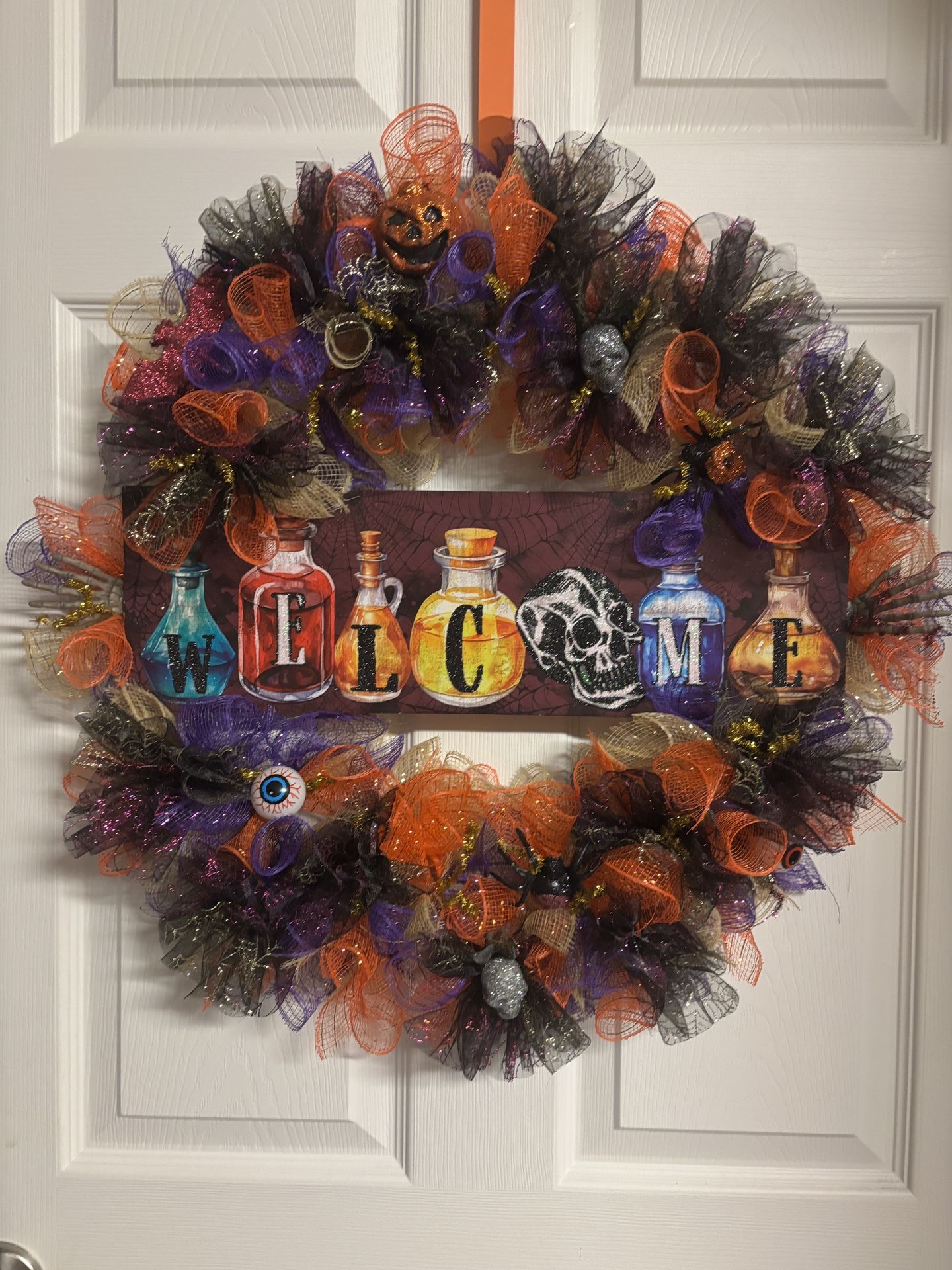 Hand Made Halloween Wreath For Your Door Or Any Other Place In Your Home . 